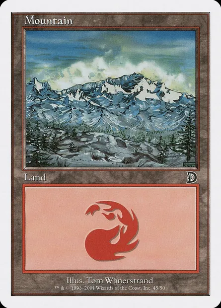 Mountain, Magic card DKM 45 — Deckmasters set