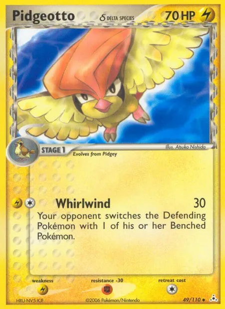 Pidgeotto δ, Pokémon card HP 49 — Holon Phantoms set