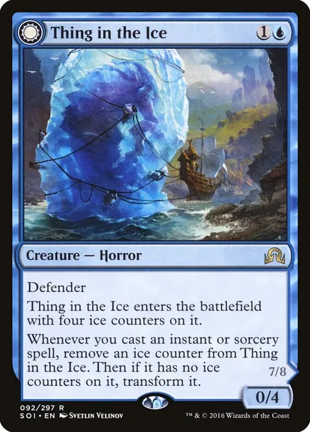 Thing in the Ice // Awoken Horror, Magic card SOI 92 — Shadows over Innistrad set