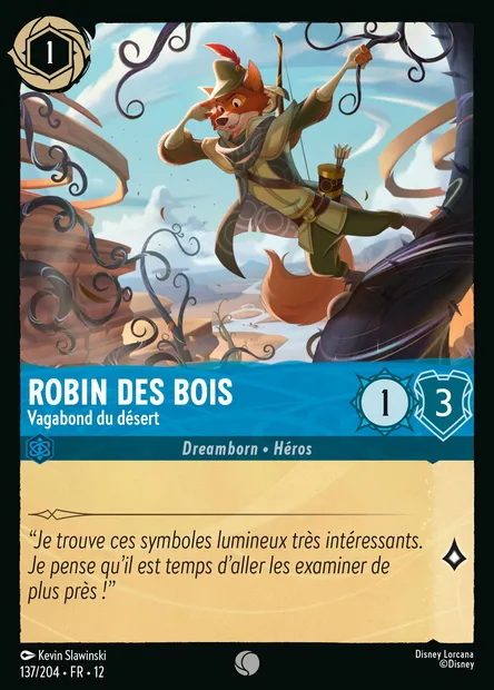 Robin des Bois - Vagabond du désert, carte Disney Lorcana CH12-137 — extension Contrées Inconnues