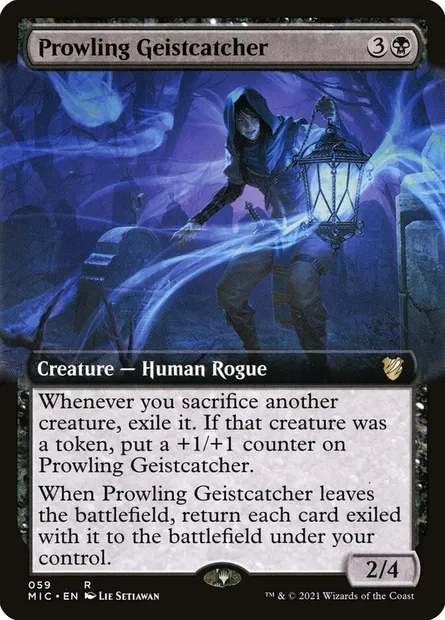 Prowling Geistcatcher, Magic card MIC 59 — Midnight Hunt Commander set
