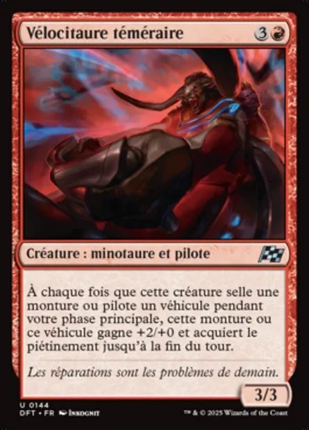 Vélocitaure téméraire, carte Magic DFT 144 — extension Aetherdrift