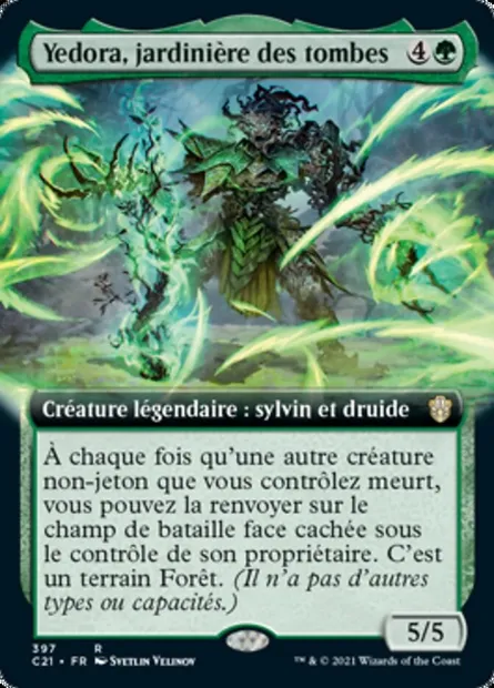 Yedora, jardinière des tombes, carte Magic C21 397 — extension Commander 2021