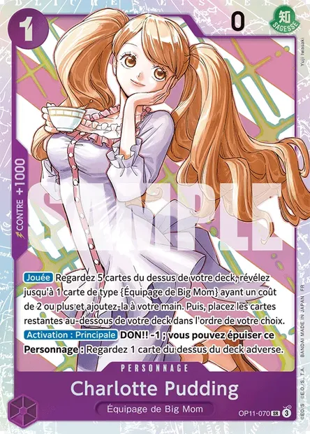 Charlotte Pudding, carte One Piece OP11-070 — extension DES POINGS VIFS COMME L'ÉCLAIR