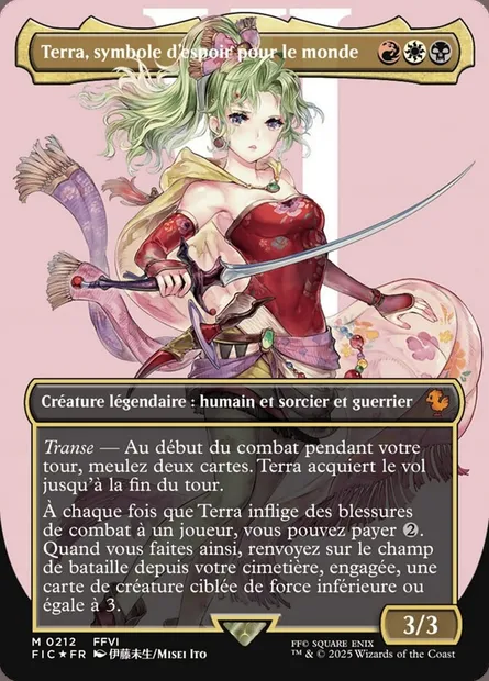 Terra, symbole d'espoir pour le monde, carte Magic FIC 212 — extension Final Fantasy Commander
