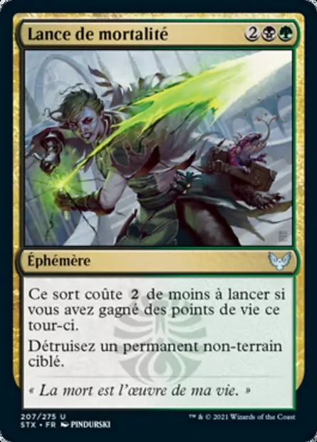 Lance de mortalité, carte Magic STX 207 — extension Strixhaven: l'Académie des Mages