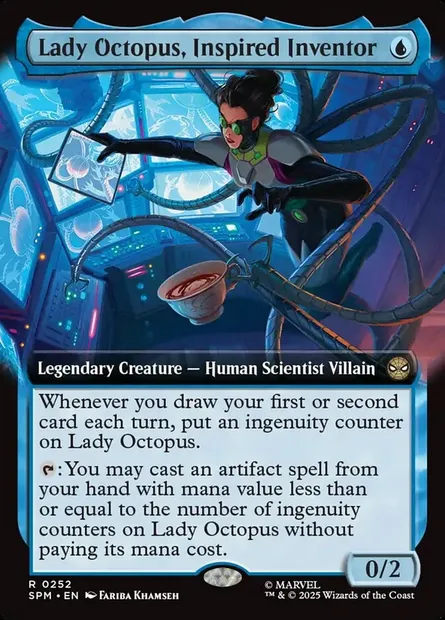 Lady Octopus, Inspired Inventor, Magic card SPM 252 — Marvel's Spider-Man set