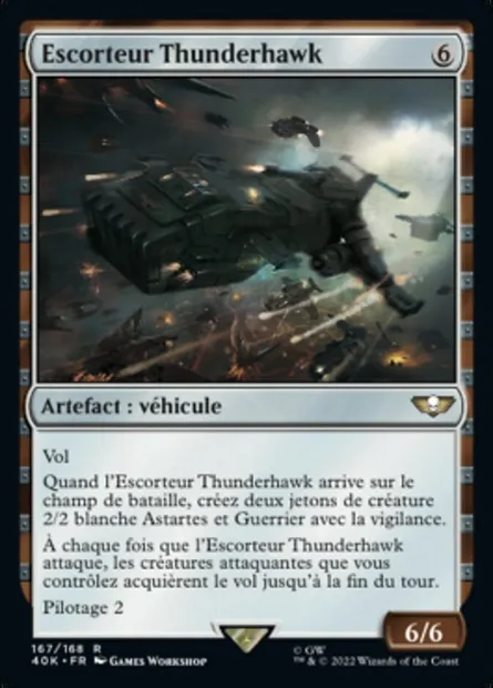 Escorteur Thunderhawk, carte Magic 40K 167 — extension Warhammer 40,000 Commander
