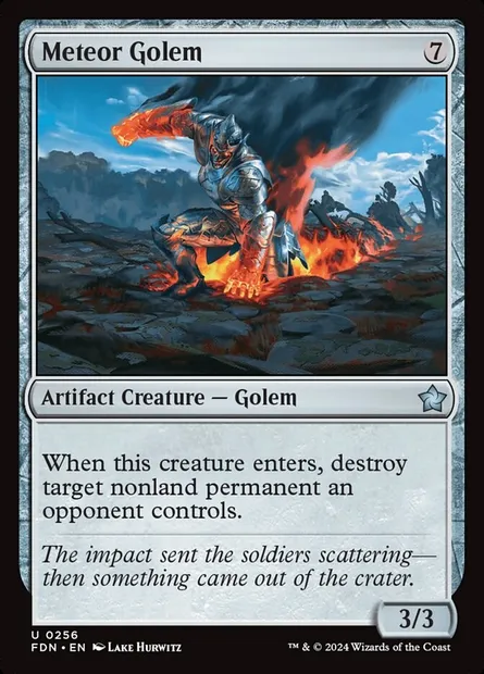 Meteor Golem, Magic card FDN 256 — Foundations set