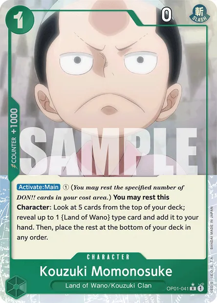 Kouzuki Momonosuke, One Piece card OP01-041 — ROMANCE DAWN set