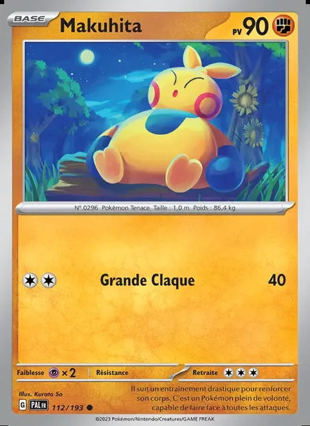 Makuhita, carte Pokémon PAL 112 — extension Évolutions à Paldea