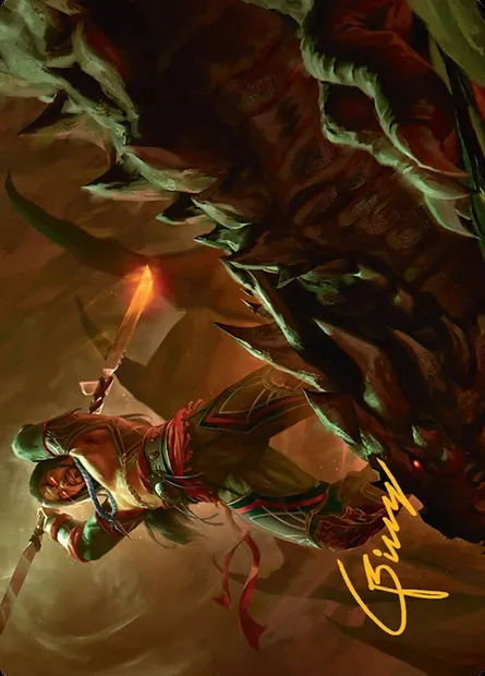 Sarkhan's Resolve // Sarkhan's Resolve, carte Magic ATDM 18 — extension Tarkir: Dragonstorm Art Series