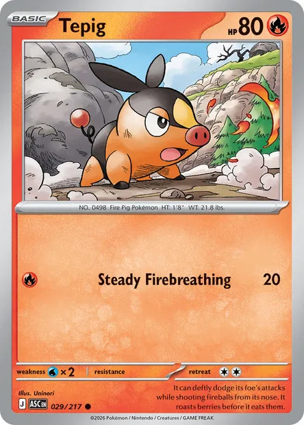Tepig, Pokémon card ASC 029 — Ascended Heroes set