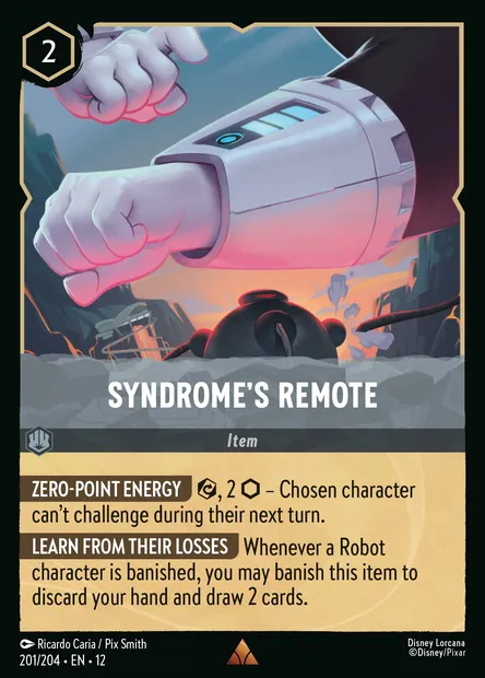 Syndrome's Remote, Disney Lorcana card CH12-201 — Wilds Unknown set