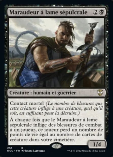 Maraudeur à lame sépulcrale, carte Magic NCC 251 — extension New Capenna Commander