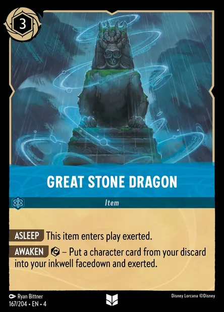 Great Stone Dragon, Disney Lorcana card CH4-167 — Ursula's Return set