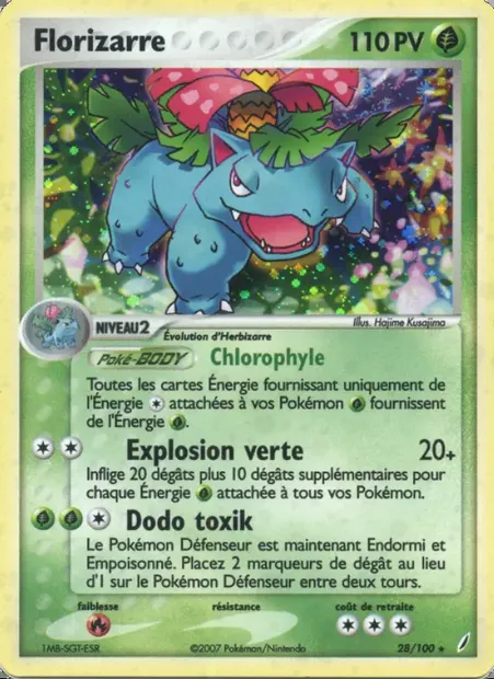 Florizarre, carte Pokémon CG 28 — extension EX Gardiens de Cristal