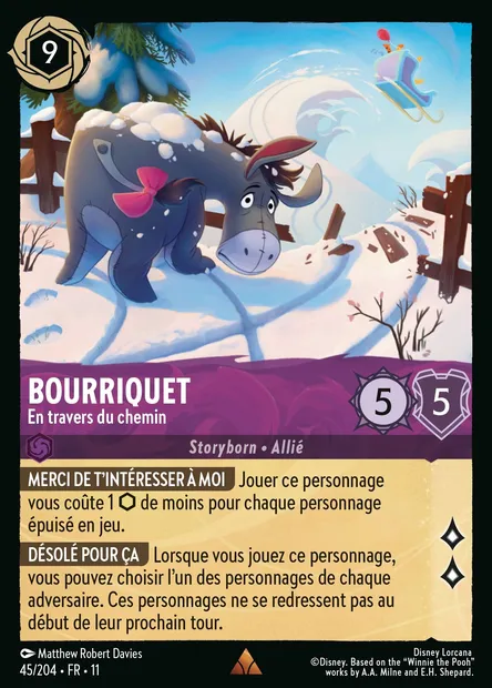 Bourriquet - En travers du chemin, carte Disney Lorcana CH11-045 — extension Givresort