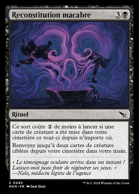 Reconstitution macabre, carte Magic MKM 93 — extension Murders at Karlov Manor