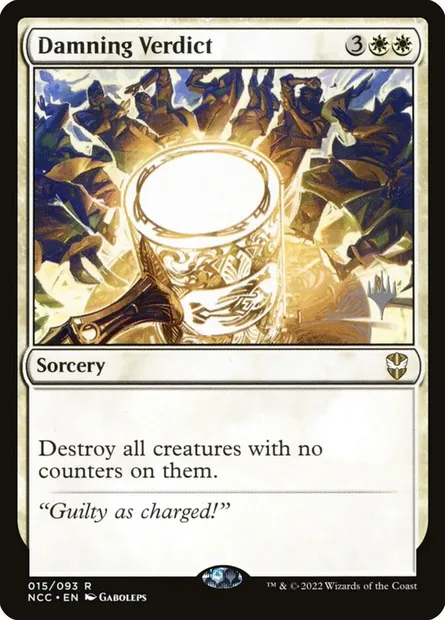 Verdict accablant, carte Magic PNCC 15p — extension New Capenna Commander Promos
