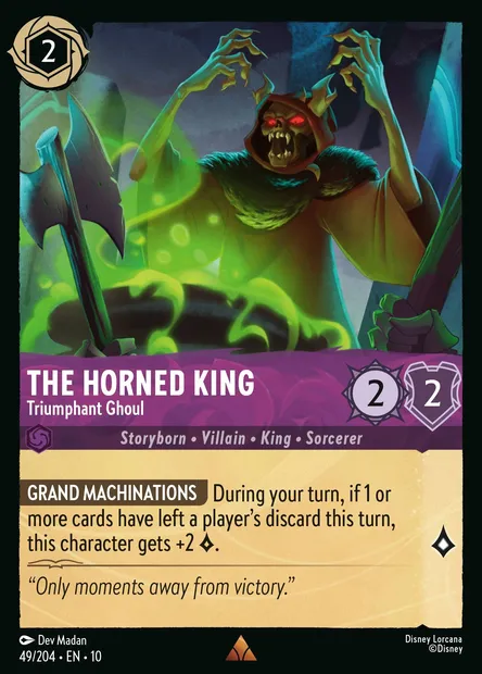 The Horned King - Triumphant Ghoul, Disney Lorcana card CH10-049 — Whispers in the Well set