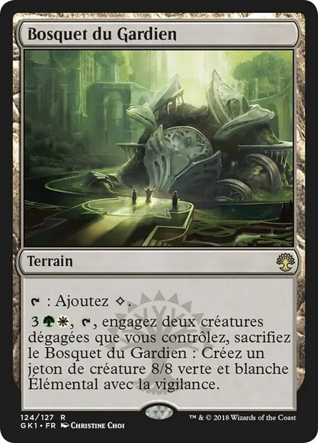 Bosquet du Gardien, carte Magic GK1 124 — extension GRN Guild Kit