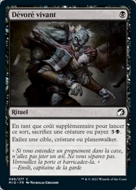 Dévoré vivant, carte Magic MID 99 — extension Innistrad : chasse de minuit