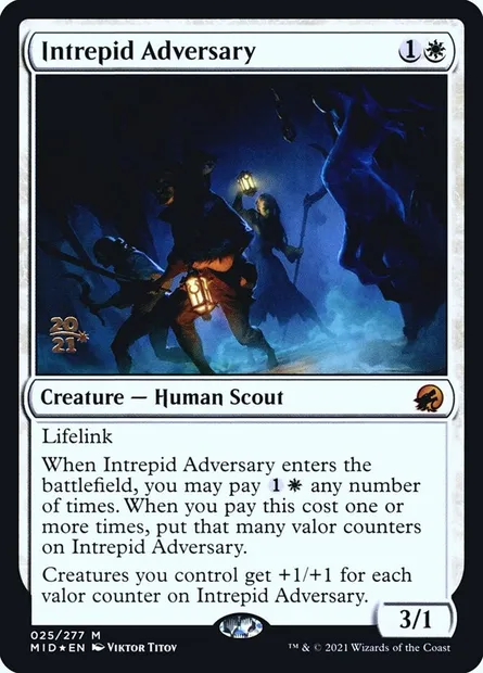 Intrepid Adversary, Magic card PMID 25s — Innistrad: Midnight Hunt Promos set