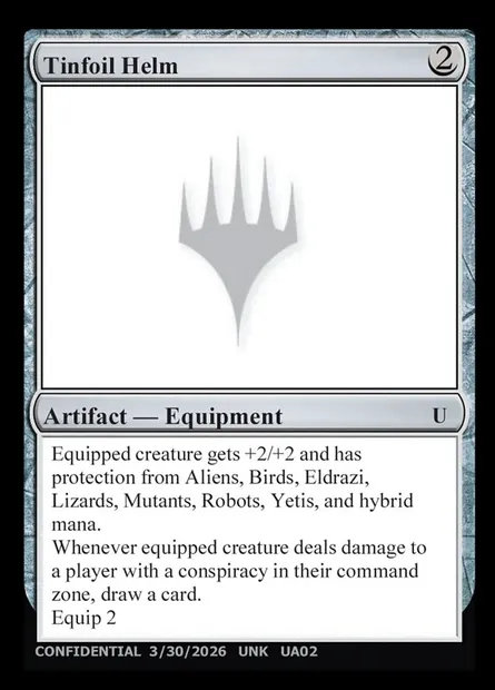 Tinfoil Helm, Magic card UNK UA02d — Unknown Event set