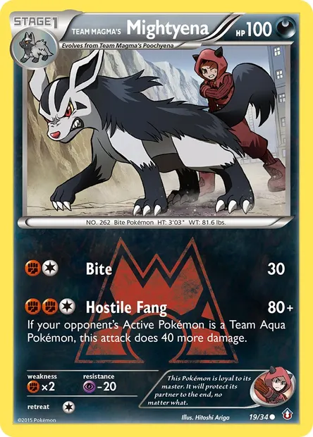 Team Magma's Mightyena, Pokémon card DCR 19 — Double Crisis set