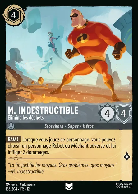 M. Indestructible - Élimine les déchets, carte Disney Lorcana CH12-185 — extension Contrées Inconnues