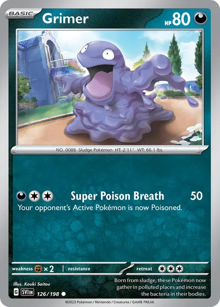 Grimer, Pokémon card SVI 126 — Scarlet & Violet set
