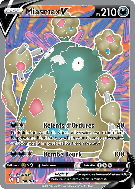 Miasmax V, carte Pokémon EVS 190 — extension Évolution Céleste