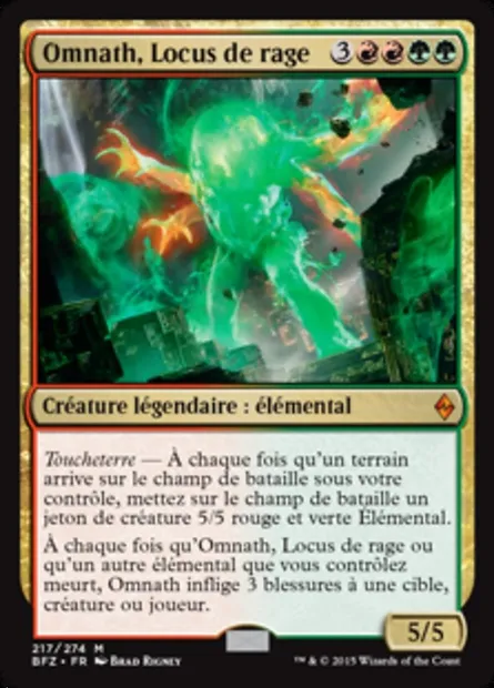 Omnath, Locus de rage, carte Magic BFZ 217 — extension La bataille de Zendikar