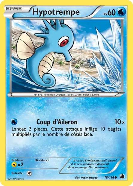 Hypotrempe, carte Pokémon PLF 18 — extension Glaciation Plasma