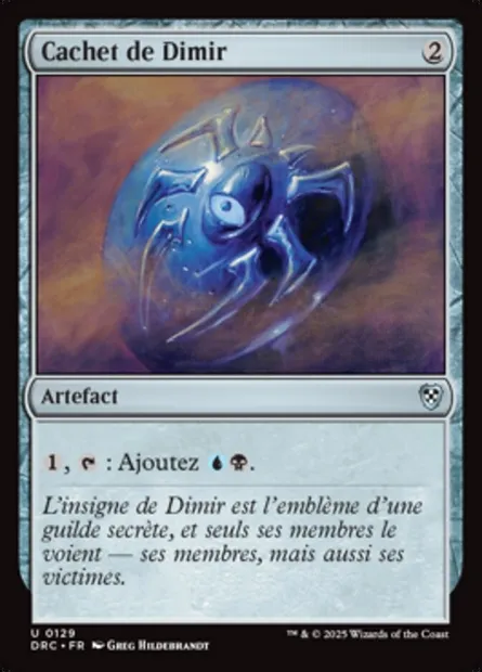 Cachet de Dimir, carte Magic DRC 129 — extension Aetherdrift Commander