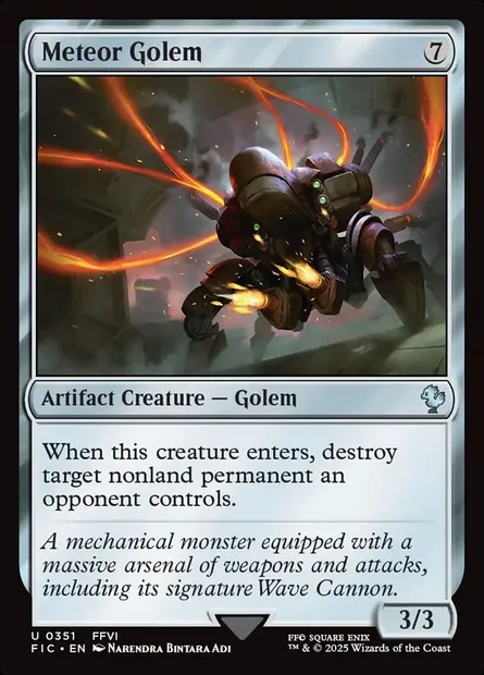 Meteor Golem, Magic card FIC 351 — Final Fantasy Commander set