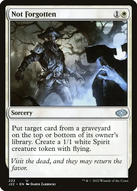 Not Forgotten, Magic card J22 222 — Jumpstart 2022 set