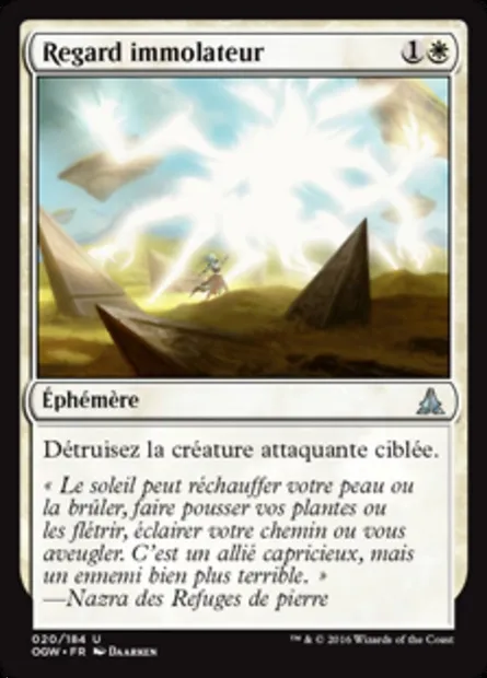 Regard immolateur, carte Magic OGW 20 — extension Le serment des Sentinelles