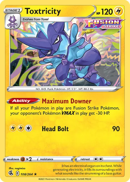 Toxtricity, Pokémon card FST 108 — Fusion Strike set