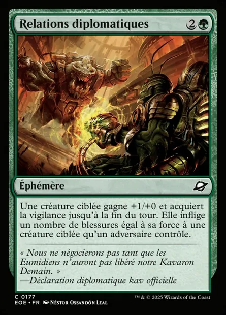 Relations diplomatiques, carte Magic EOE 177 — extension Edge of Eternities
