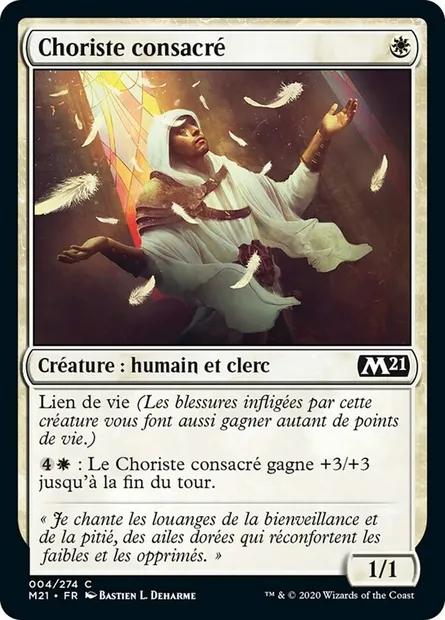 Choriste consacré, carte Magic M21 4 — extension Core Set 2021