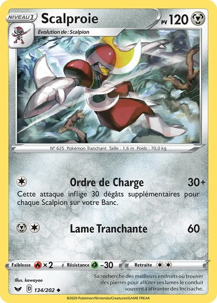 Scalproie, carte Pokémon SSH 134 — extension Épée et Bouclier