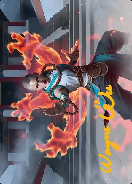 Flamehold Grappler // Flamehold Grappler, carte Magic ATDM 24 — extension Tarkir: Dragonstorm Art Series