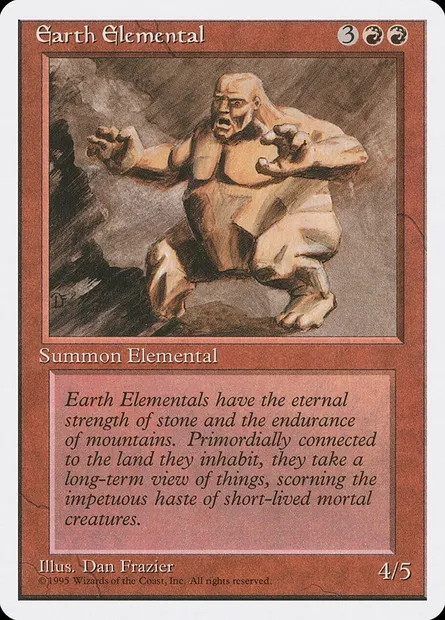 Élémental de terre, carte Magic 4ED 188 — extension Quatrième Edition