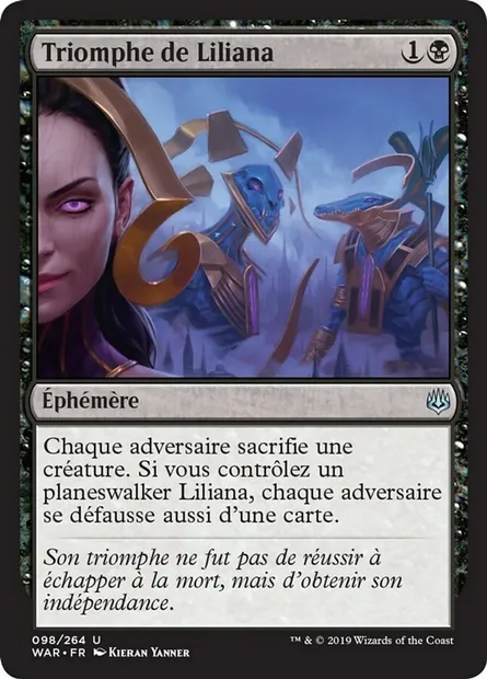 Triomphe de Liliana, carte Magic WAR 98 — extension La guerre des Planeswalkers