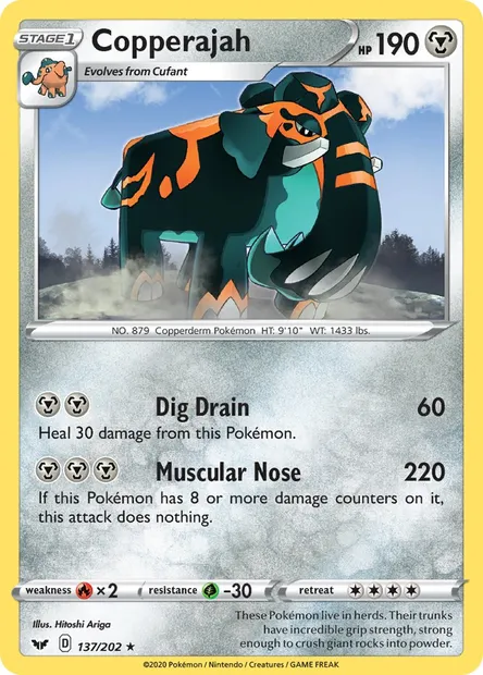 Copperajah, Pokémon card SSH 137 — Sword & Shield set