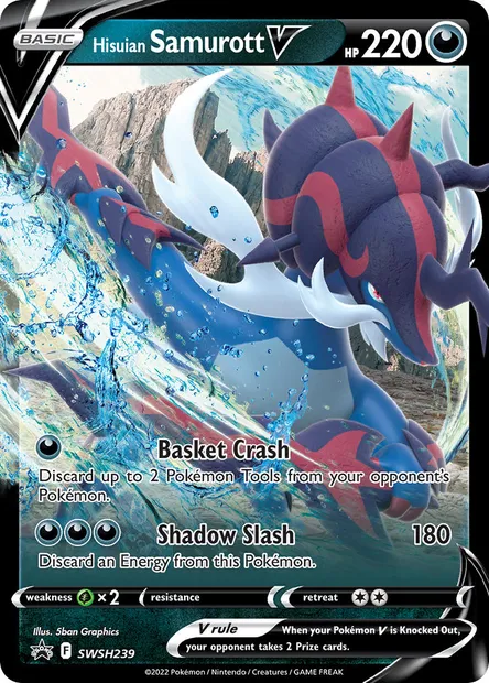 Hisuian Samurott V, Pokémon card SWSH 239 — SWSH Black Star Promos set