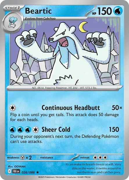 Beartic, Pokémon card BLK 026 — Black Bolt set