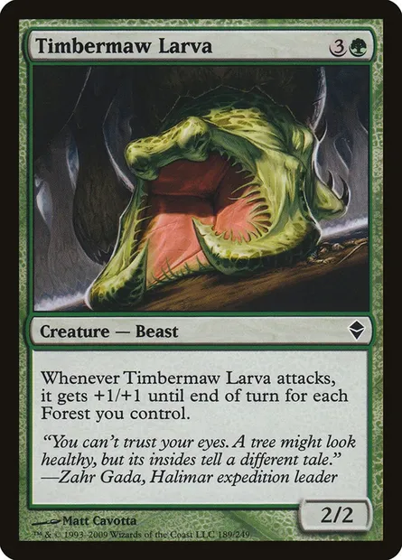 Timbermaw Larva, Magic card ZEN 189 — Zendikar set